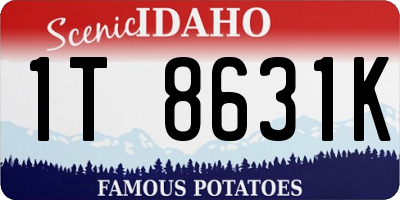 ID license plate 1T8631K