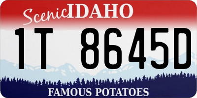 ID license plate 1T8645D