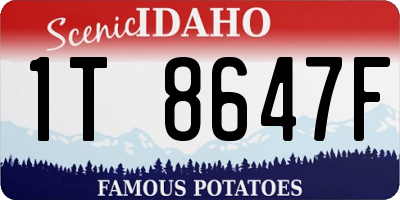 ID license plate 1T8647F