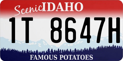 ID license plate 1T8647H