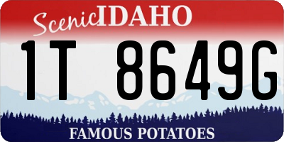 ID license plate 1T8649G
