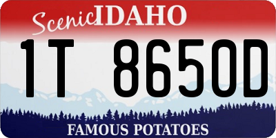 ID license plate 1T8650D