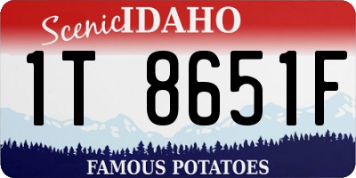 ID license plate 1T8651F