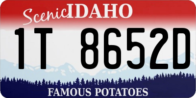 ID license plate 1T8652D
