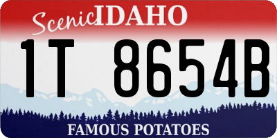 ID license plate 1T8654B