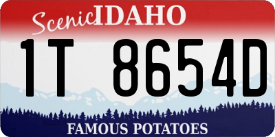 ID license plate 1T8654D