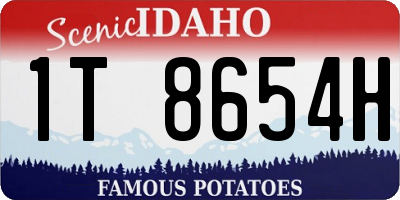 ID license plate 1T8654H