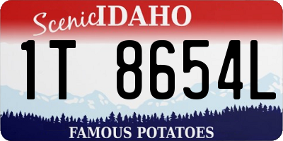 ID license plate 1T8654L