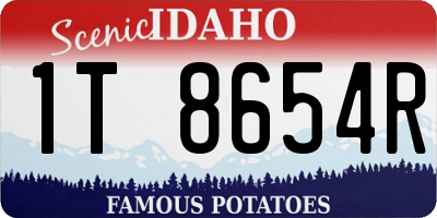 ID license plate 1T8654R
