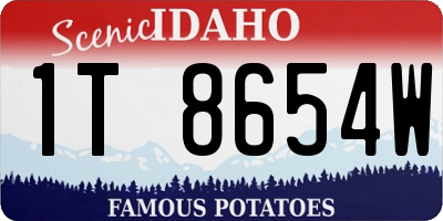 ID license plate 1T8654W