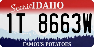 ID license plate 1T8663W
