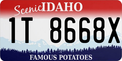 ID license plate 1T8668X