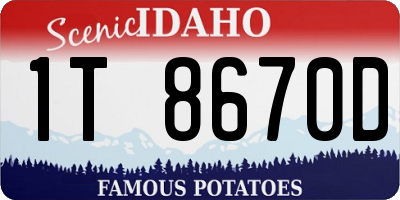 ID license plate 1T8670D