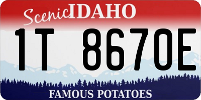 ID license plate 1T8670E