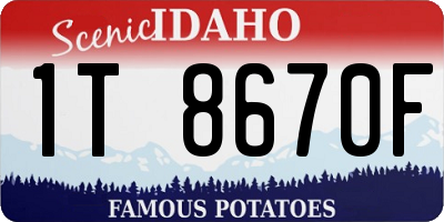 ID license plate 1T8670F