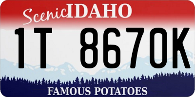 ID license plate 1T8670K