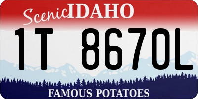 ID license plate 1T8670L