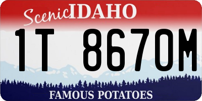 ID license plate 1T8670M