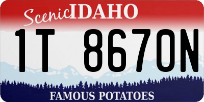 ID license plate 1T8670N