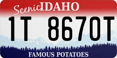 ID license plate 1T8670T