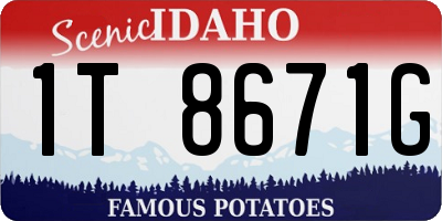 ID license plate 1T8671G