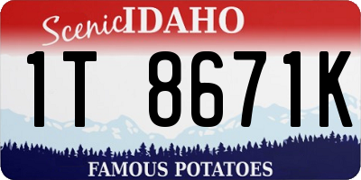 ID license plate 1T8671K