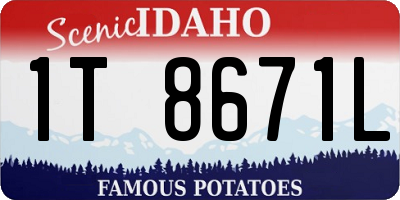 ID license plate 1T8671L