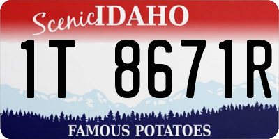 ID license plate 1T8671R