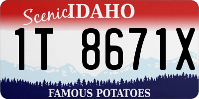 ID license plate 1T8671X