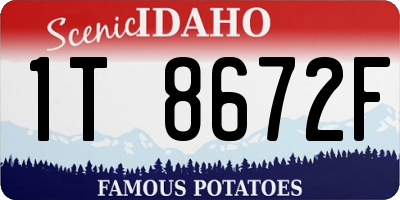 ID license plate 1T8672F
