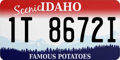 ID license plate 1T8672I