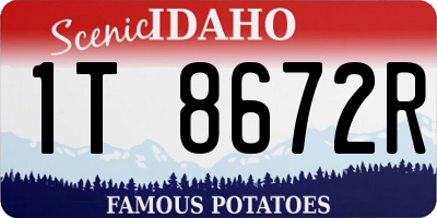 ID license plate 1T8672R