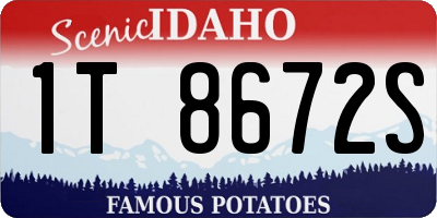 ID license plate 1T8672S