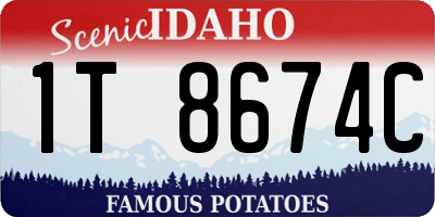 ID license plate 1T8674C