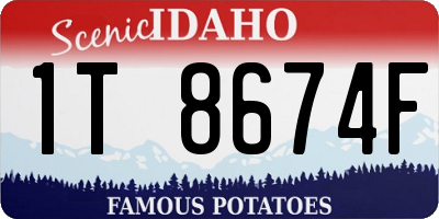 ID license plate 1T8674F