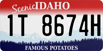 ID license plate 1T8674H
