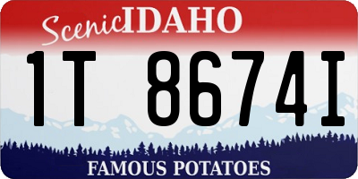 ID license plate 1T8674I