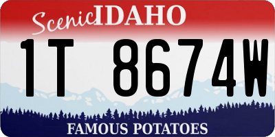 ID license plate 1T8674W