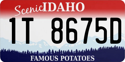 ID license plate 1T8675D