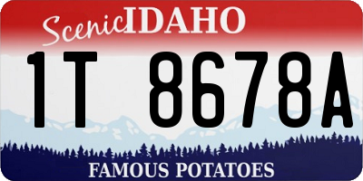 ID license plate 1T8678A