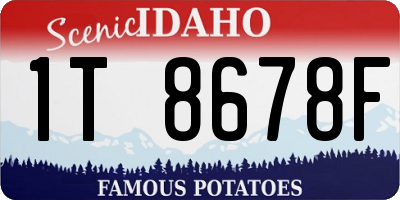 ID license plate 1T8678F