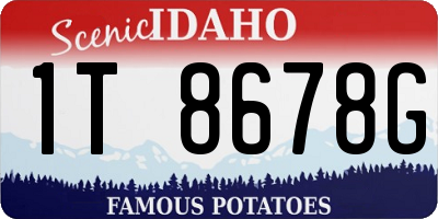 ID license plate 1T8678G