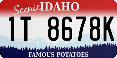 ID license plate 1T8678K