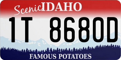 ID license plate 1T8680D