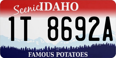 ID license plate 1T8692A