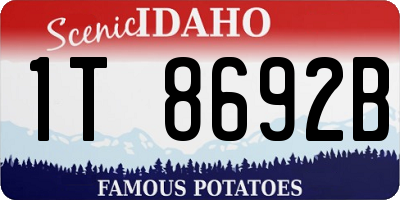 ID license plate 1T8692B
