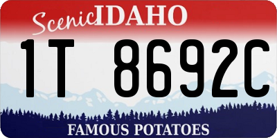 ID license plate 1T8692C