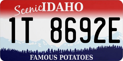 ID license plate 1T8692E
