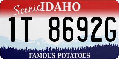 ID license plate 1T8692G