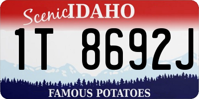 ID license plate 1T8692J